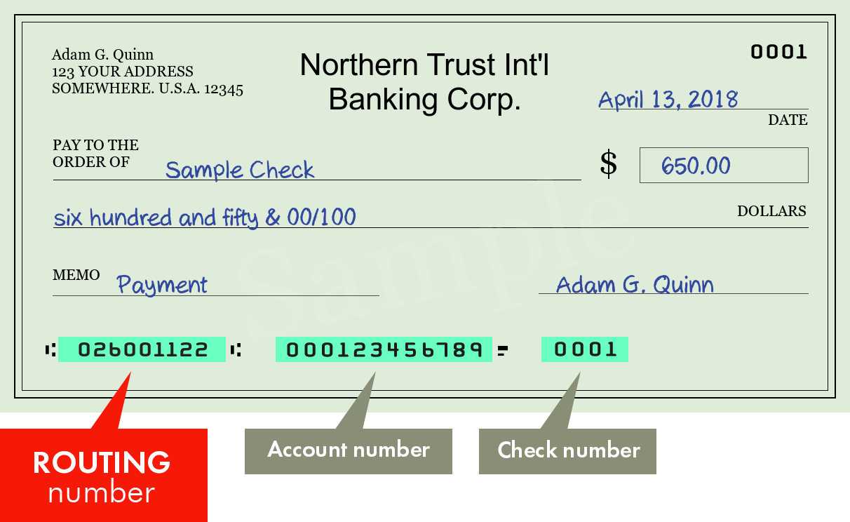 Northern Trust Bank Routing Number​