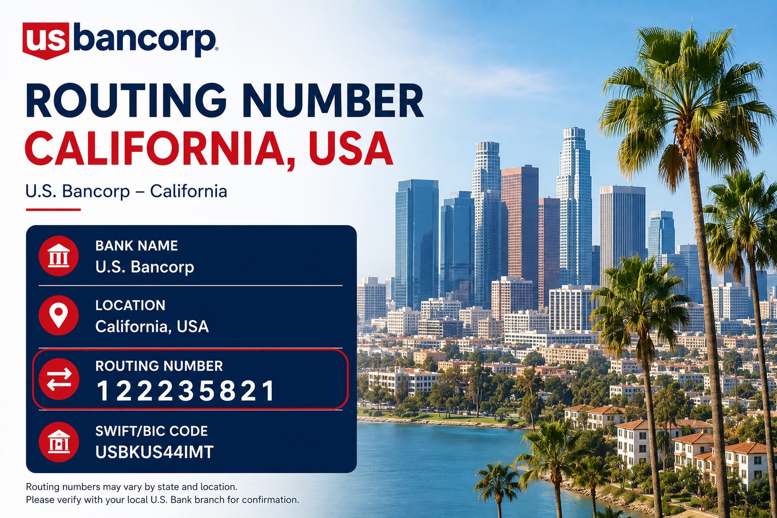 US Bancorp Routing Number California?
