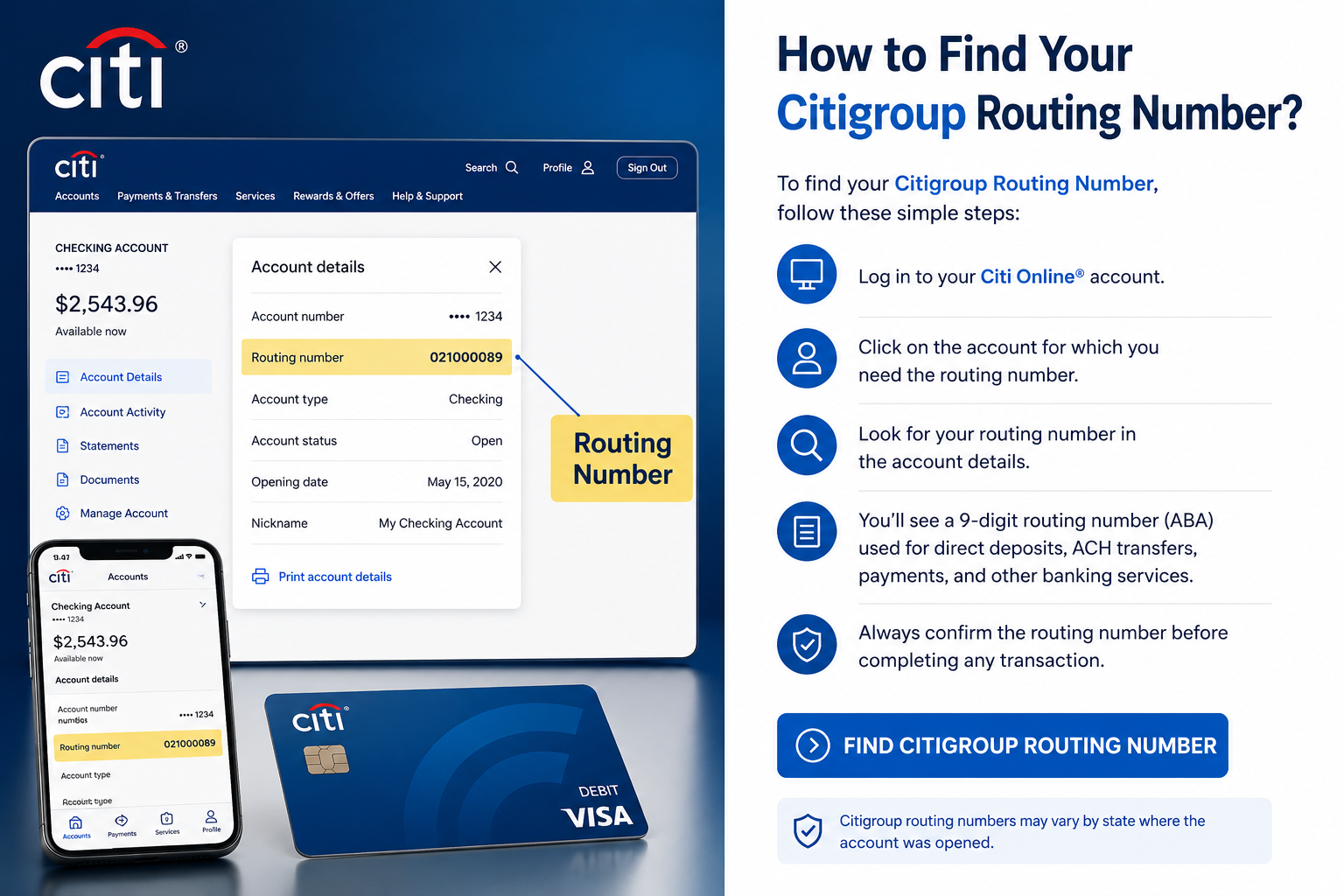 Citi Bank Routing Number