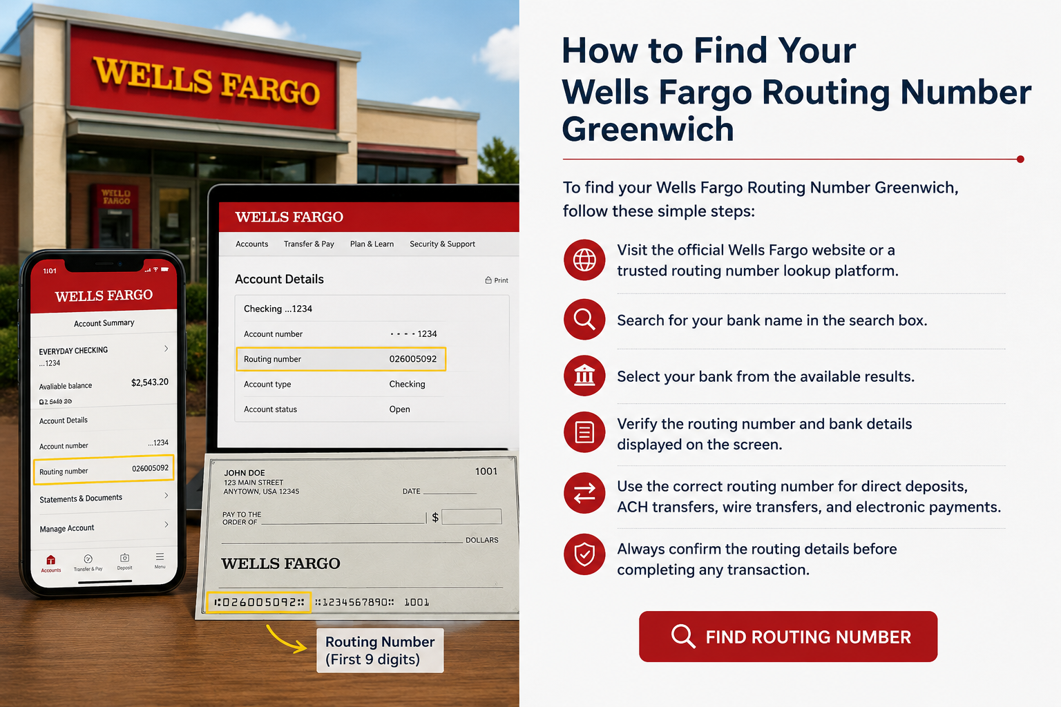 Wells Fargo Routing Number Greenwich