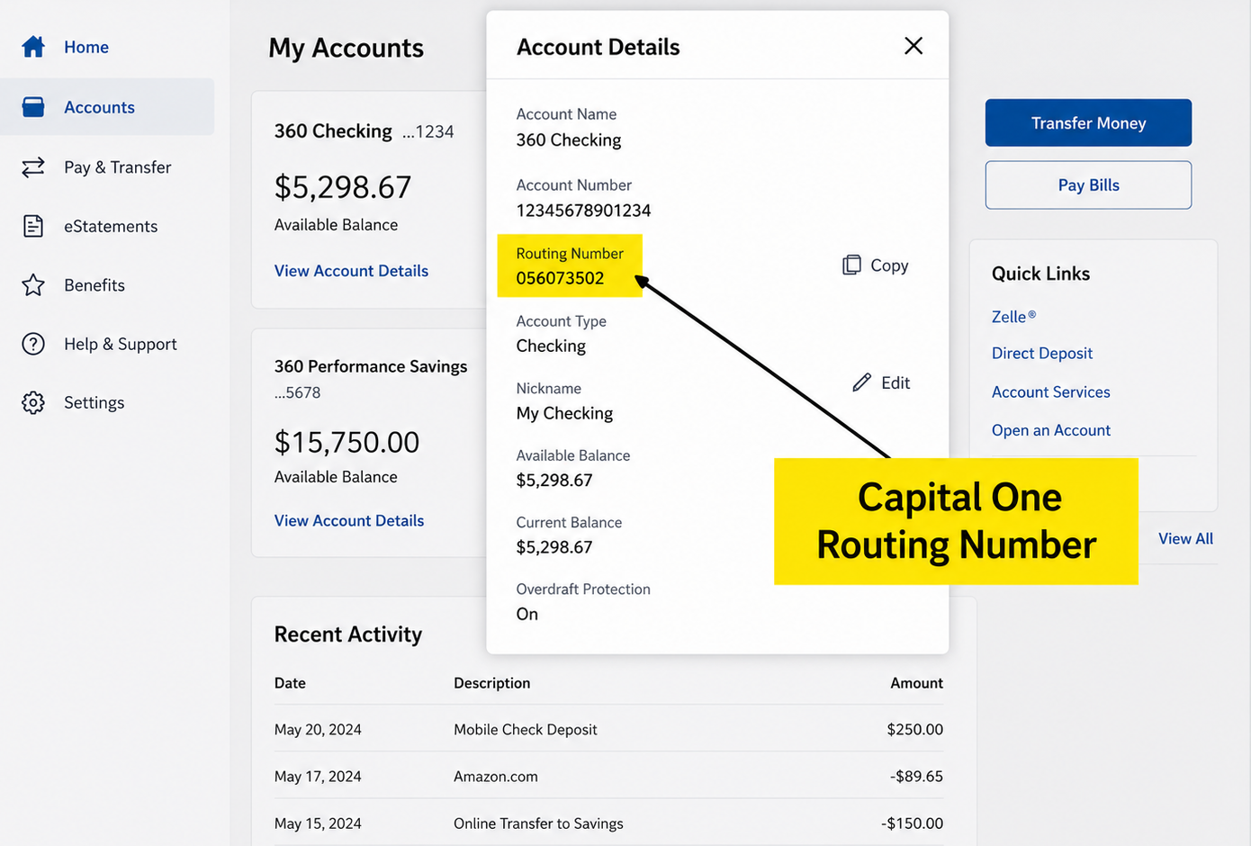Capital One Routing Number